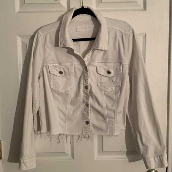 Maurices White Denim Jacket Size 1 - Picture 1 of 10